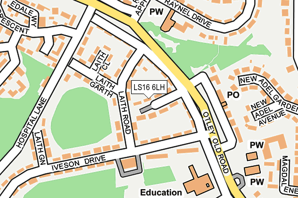 LS16 6LH map - OS OpenMap – Local (Ordnance Survey)