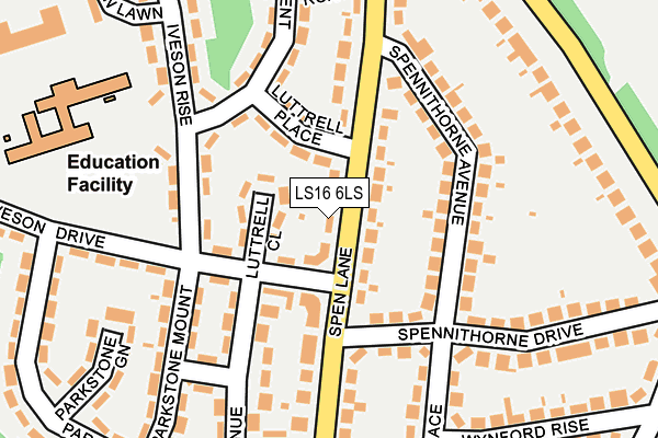 LS16 6LS map - OS OpenMap – Local (Ordnance Survey)