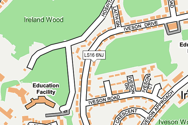 LS16 6NJ map - OS OpenMap – Local (Ordnance Survey)