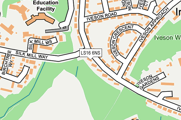 LS16 6NS map - OS OpenMap – Local (Ordnance Survey)