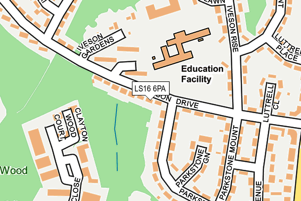 LS16 6PA map - OS OpenMap – Local (Ordnance Survey)