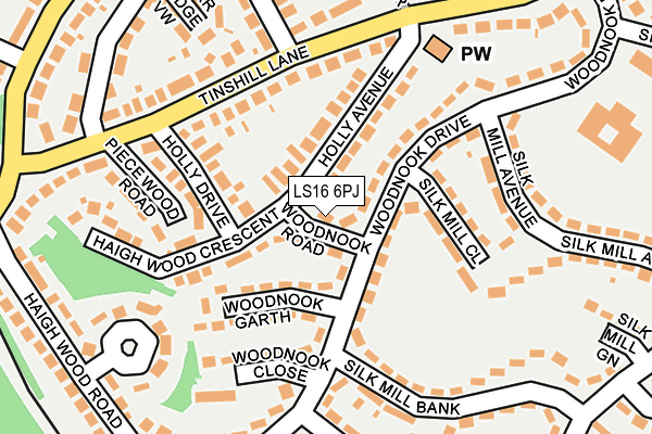 LS16 6PJ map - OS OpenMap – Local (Ordnance Survey)