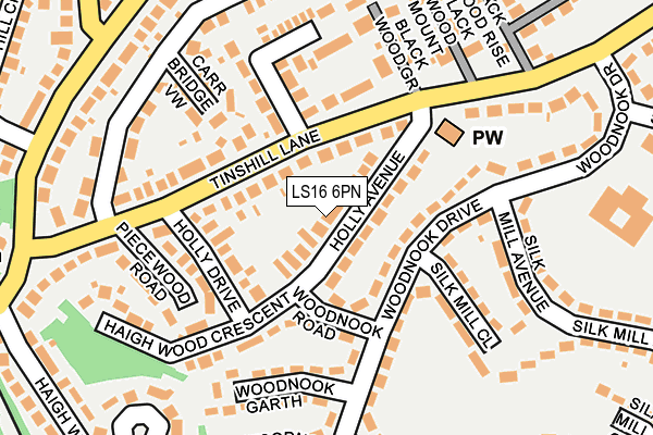 LS16 6PN map - OS OpenMap – Local (Ordnance Survey)