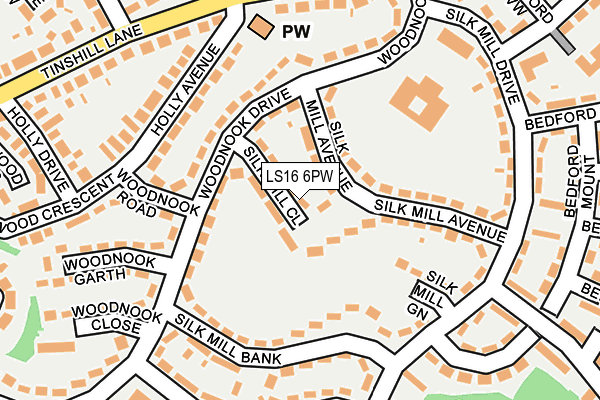LS16 6PW map - OS OpenMap – Local (Ordnance Survey)