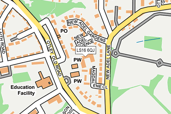 LS16 6QJ map - OS OpenMap – Local (Ordnance Survey)