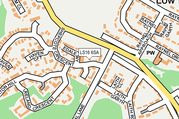 LS16 6SA map - OS OpenMap – Local (Ordnance Survey)