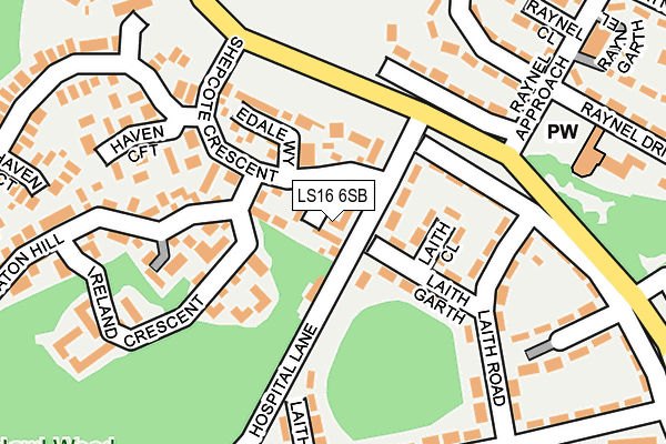 LS16 6SB map - OS OpenMap – Local (Ordnance Survey)