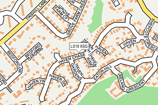 LS16 6SG map - OS OpenMap – Local (Ordnance Survey)