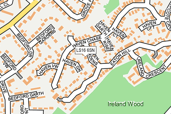 LS16 6SN map - OS OpenMap – Local (Ordnance Survey)