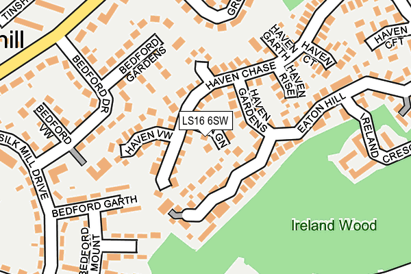 LS16 6SW map - OS OpenMap – Local (Ordnance Survey)