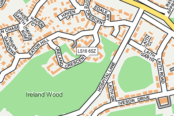 LS16 6SZ map - OS OpenMap – Local (Ordnance Survey)