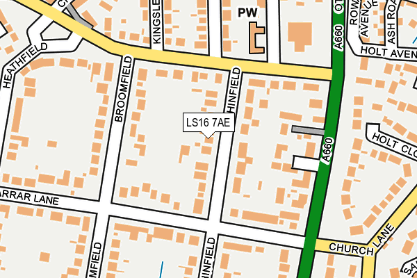 LS16 7AE map - OS OpenMap – Local (Ordnance Survey)