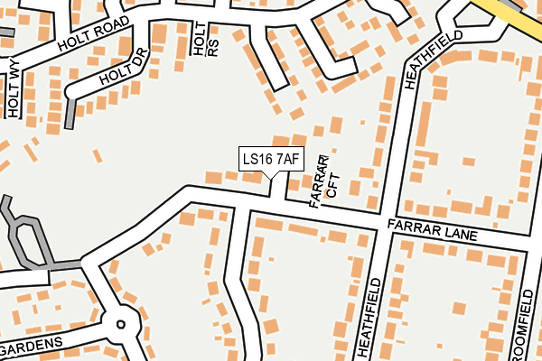 LS16 7AF map - OS OpenMap – Local (Ordnance Survey)