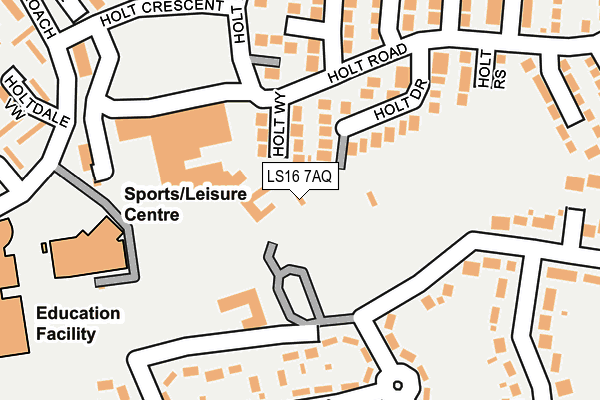 LS16 7AQ map - OS OpenMap – Local (Ordnance Survey)