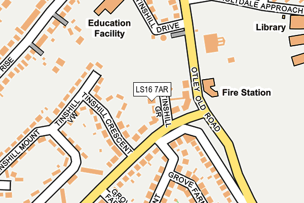 LS16 7AR map - OS OpenMap – Local (Ordnance Survey)