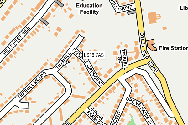 LS16 7AS map - OS OpenMap – Local (Ordnance Survey)