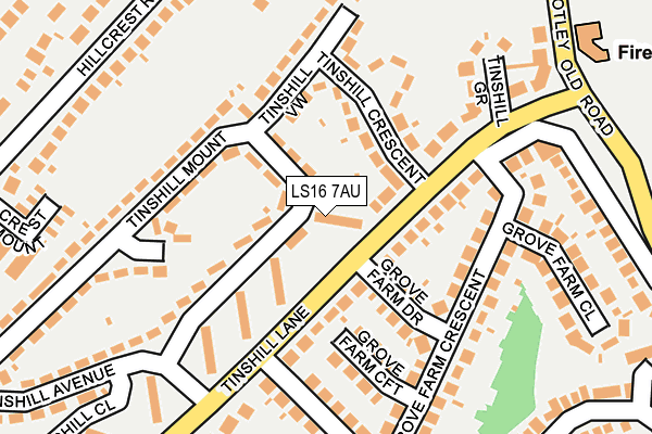 LS16 7AU map - OS OpenMap – Local (Ordnance Survey)