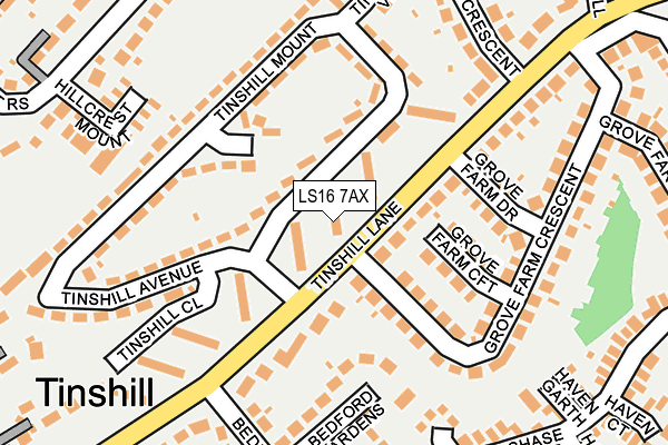 LS16 7AX map - OS OpenMap – Local (Ordnance Survey)