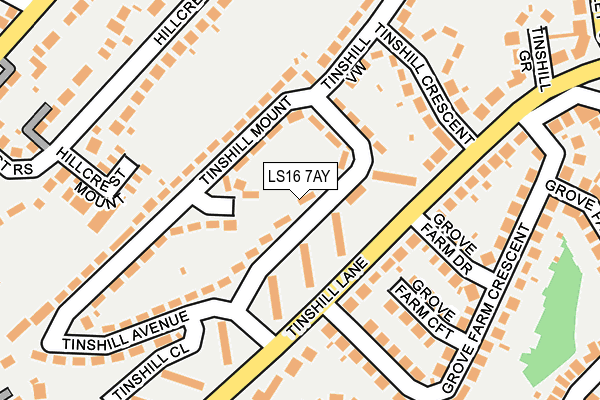 LS16 7AY map - OS OpenMap – Local (Ordnance Survey)