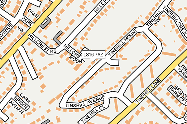 LS16 7AZ map - OS OpenMap – Local (Ordnance Survey)