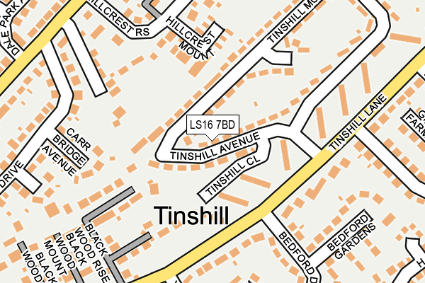 LS16 7BD map - OS OpenMap – Local (Ordnance Survey)