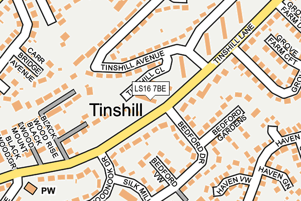 LS16 7BE map - OS OpenMap – Local (Ordnance Survey)