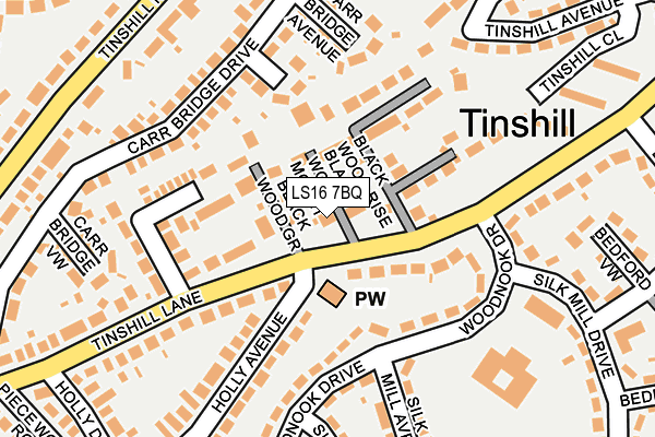 LS16 7BQ map - OS OpenMap – Local (Ordnance Survey)