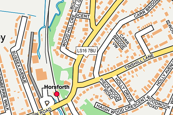 LS16 7BU map - OS OpenMap – Local (Ordnance Survey)