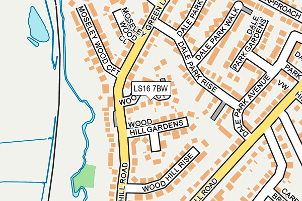 LS16 7BW map - OS OpenMap – Local (Ordnance Survey)