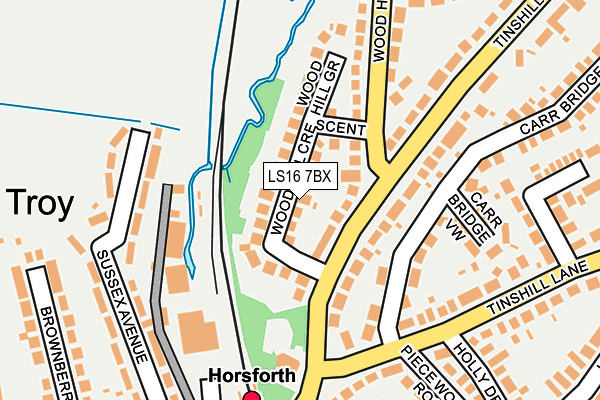 LS16 7BX map - OS OpenMap – Local (Ordnance Survey)