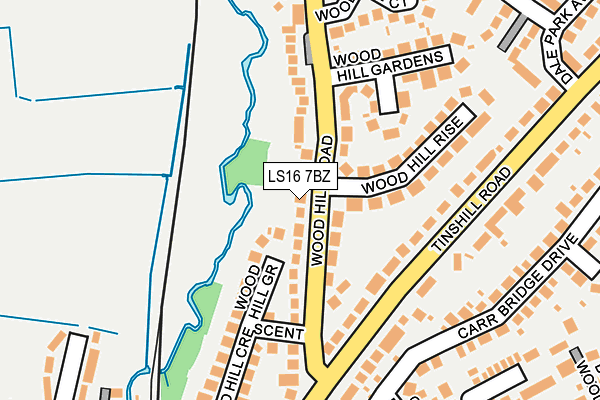 LS16 7BZ map - OS OpenMap – Local (Ordnance Survey)