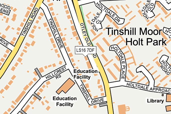 LS16 7DF map - OS OpenMap – Local (Ordnance Survey)