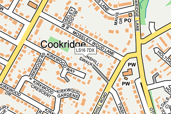 LS16 7DX map - OS OpenMap – Local (Ordnance Survey)