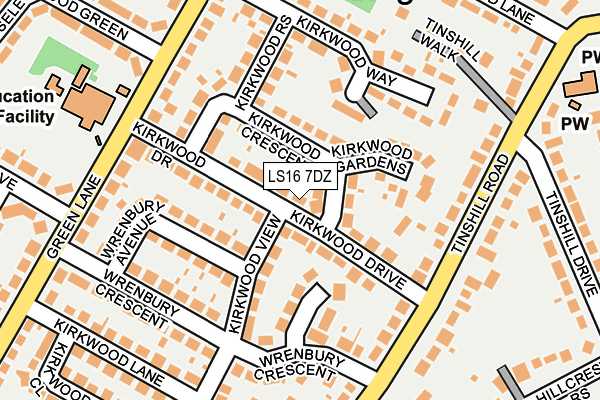 LS16 7DZ map - OS OpenMap – Local (Ordnance Survey)