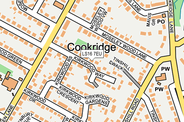 LS16 7EU map - OS OpenMap – Local (Ordnance Survey)