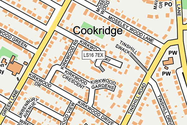 LS16 7EX map - OS OpenMap – Local (Ordnance Survey)