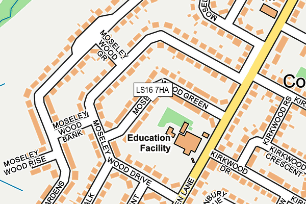 LS16 7HA map - OS OpenMap – Local (Ordnance Survey)