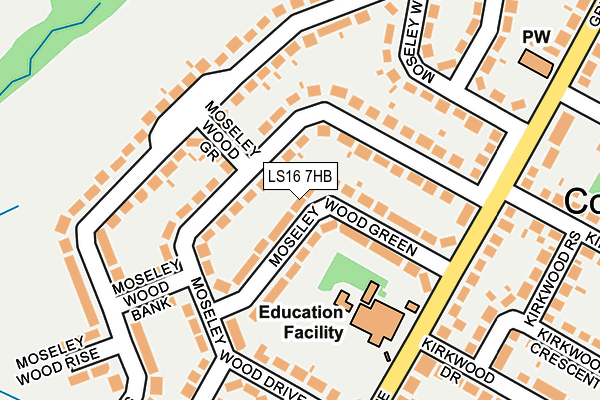 LS16 7HB map - OS OpenMap – Local (Ordnance Survey)