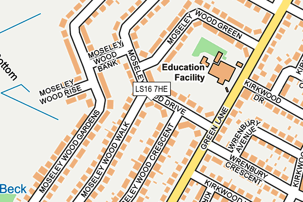LS16 7HE map - OS OpenMap – Local (Ordnance Survey)