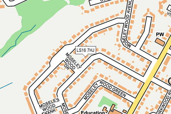 LS16 7HJ map - OS OpenMap – Local (Ordnance Survey)