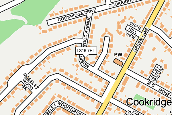 LS16 7HL map - OS OpenMap – Local (Ordnance Survey)