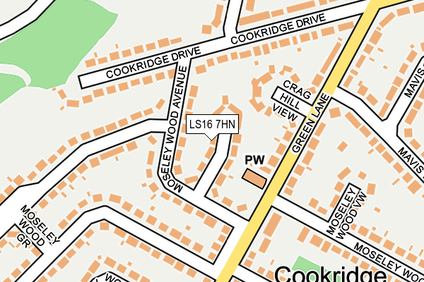 LS16 7HN map - OS OpenMap – Local (Ordnance Survey)