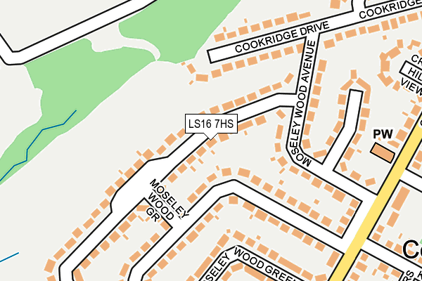 LS16 7HS map - OS OpenMap – Local (Ordnance Survey)