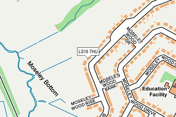 LS16 7HU map - OS OpenMap – Local (Ordnance Survey)