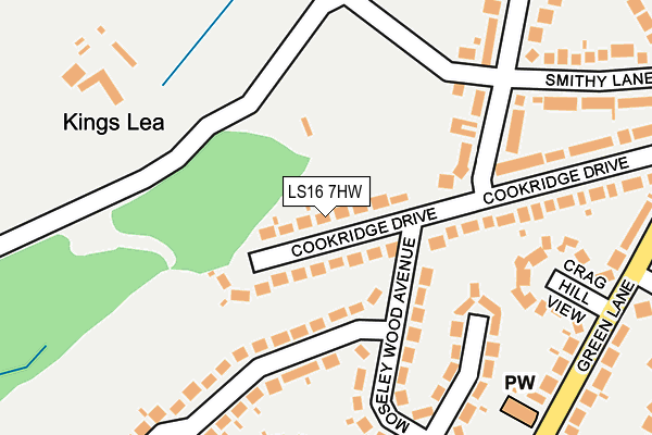 LS16 7HW map - OS OpenMap – Local (Ordnance Survey)