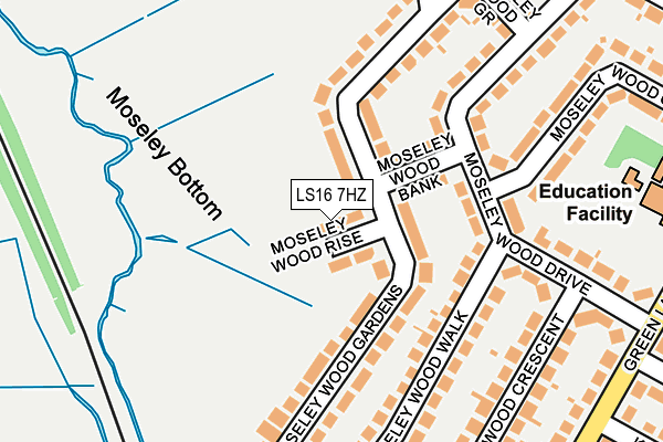 LS16 7HZ map - OS OpenMap – Local (Ordnance Survey)