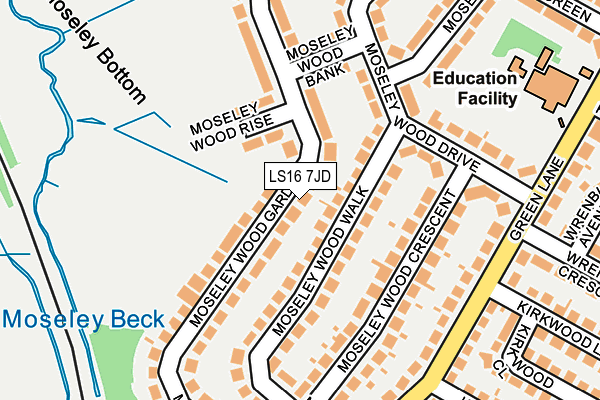 LS16 7JD map - OS OpenMap – Local (Ordnance Survey)