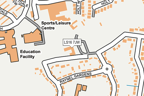 LS16 7JW map - OS OpenMap – Local (Ordnance Survey)