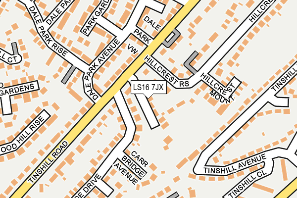 LS16 7JX map - OS OpenMap – Local (Ordnance Survey)