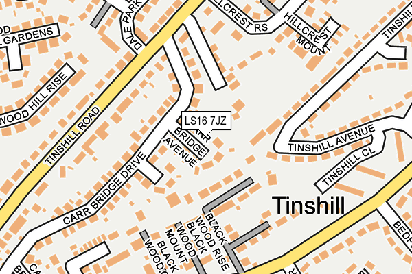 LS16 7JZ map - OS OpenMap – Local (Ordnance Survey)